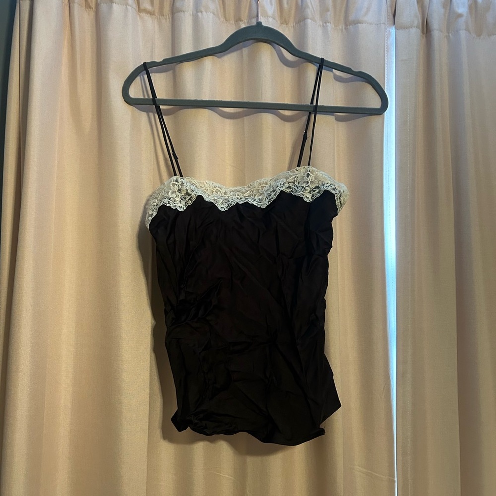 Elegant Black Lace Trim Camisole